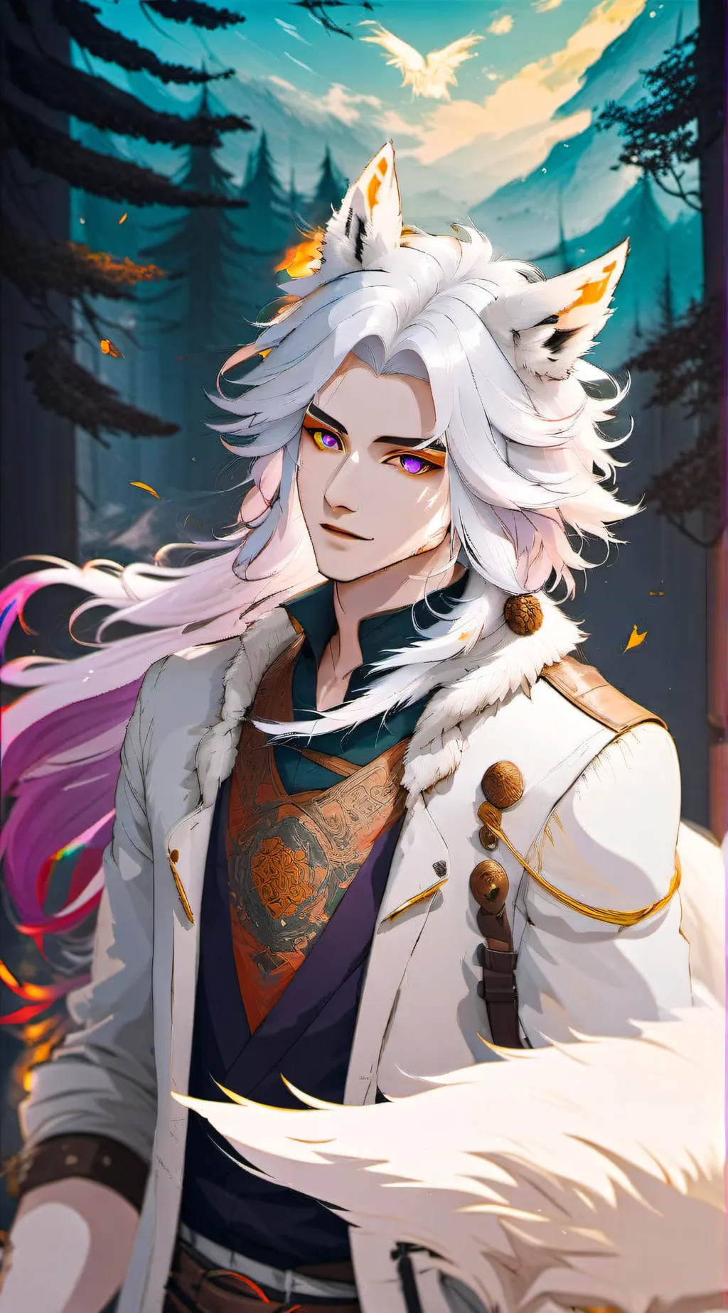 ai character: snow background