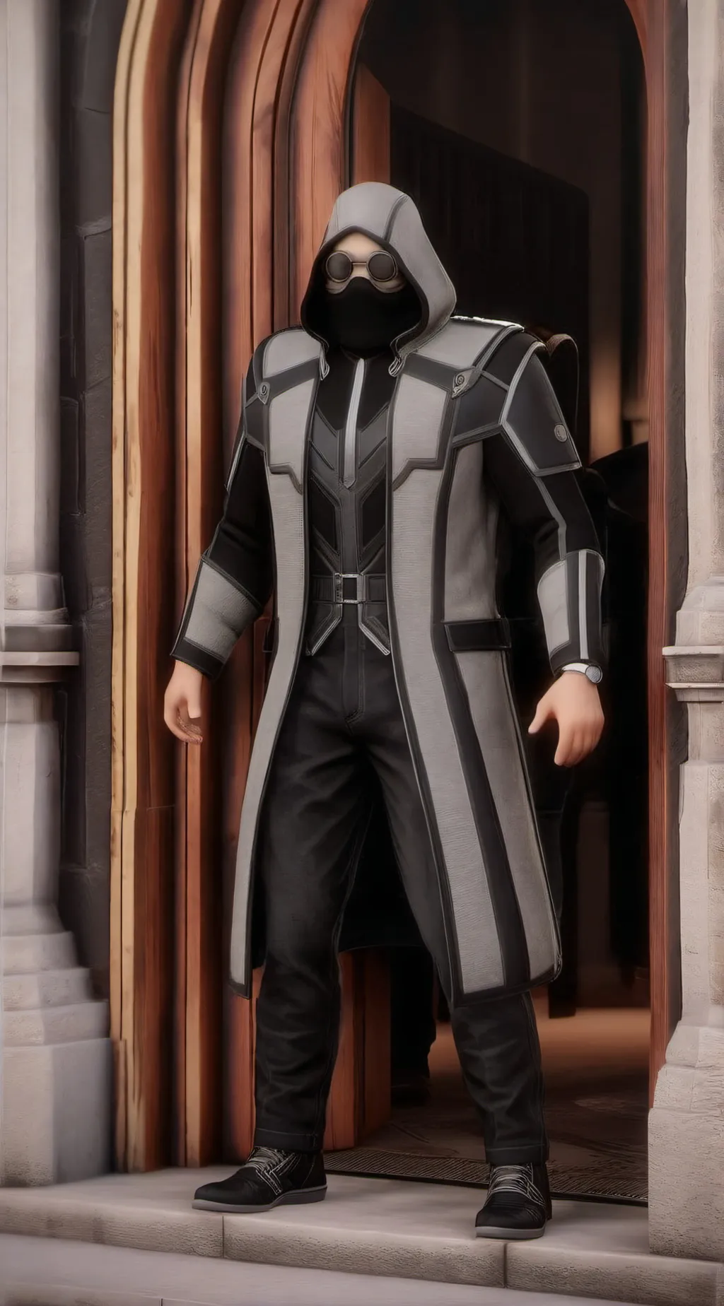 ai character: laser cameraman background