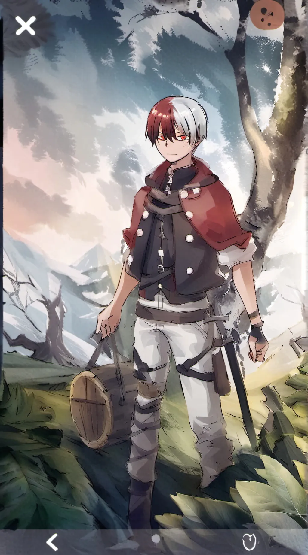 ai character: Shoto Todoroki background