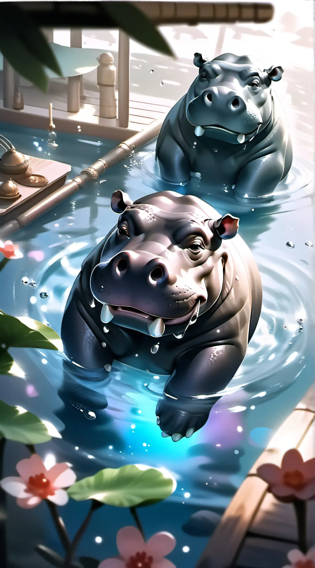 ai character: Hippo background