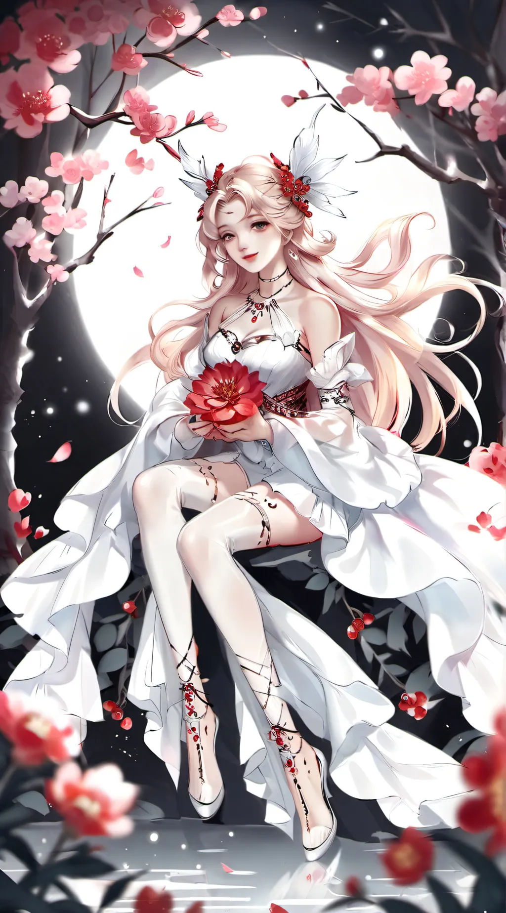 ai character: moon girl background