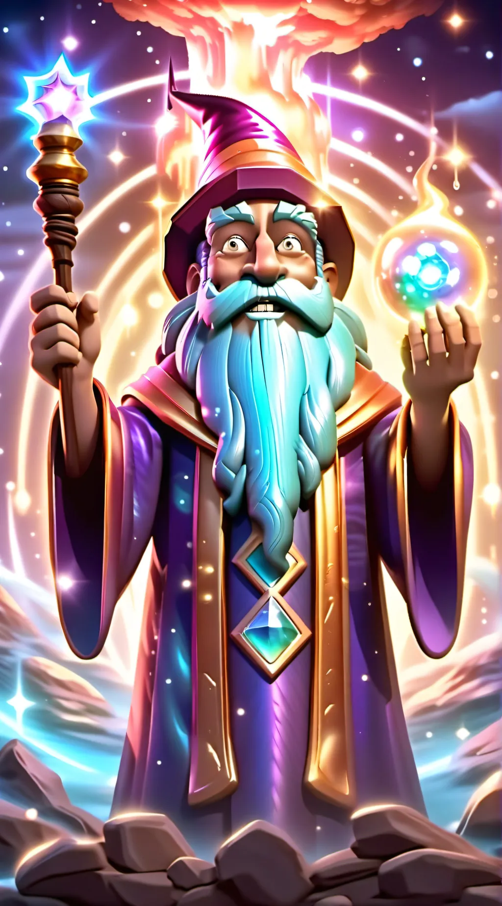 ai character: MAGIC WIZAD background
