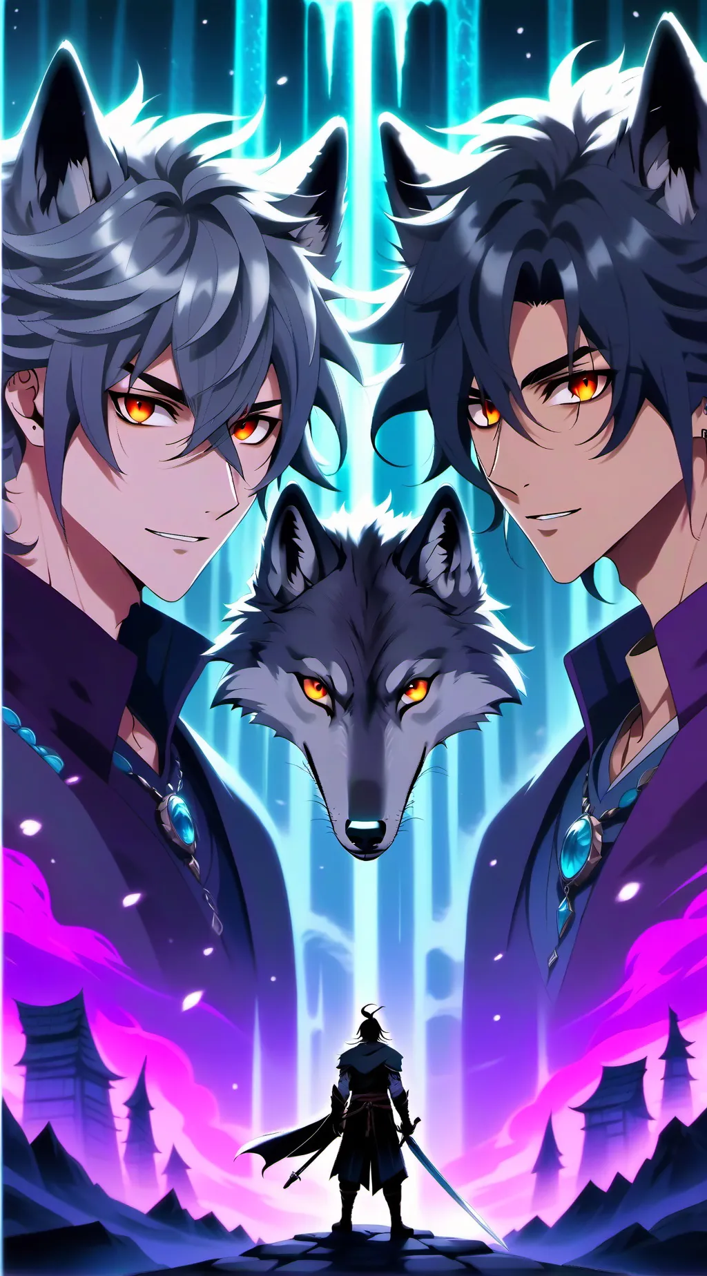 ai character: Grey background