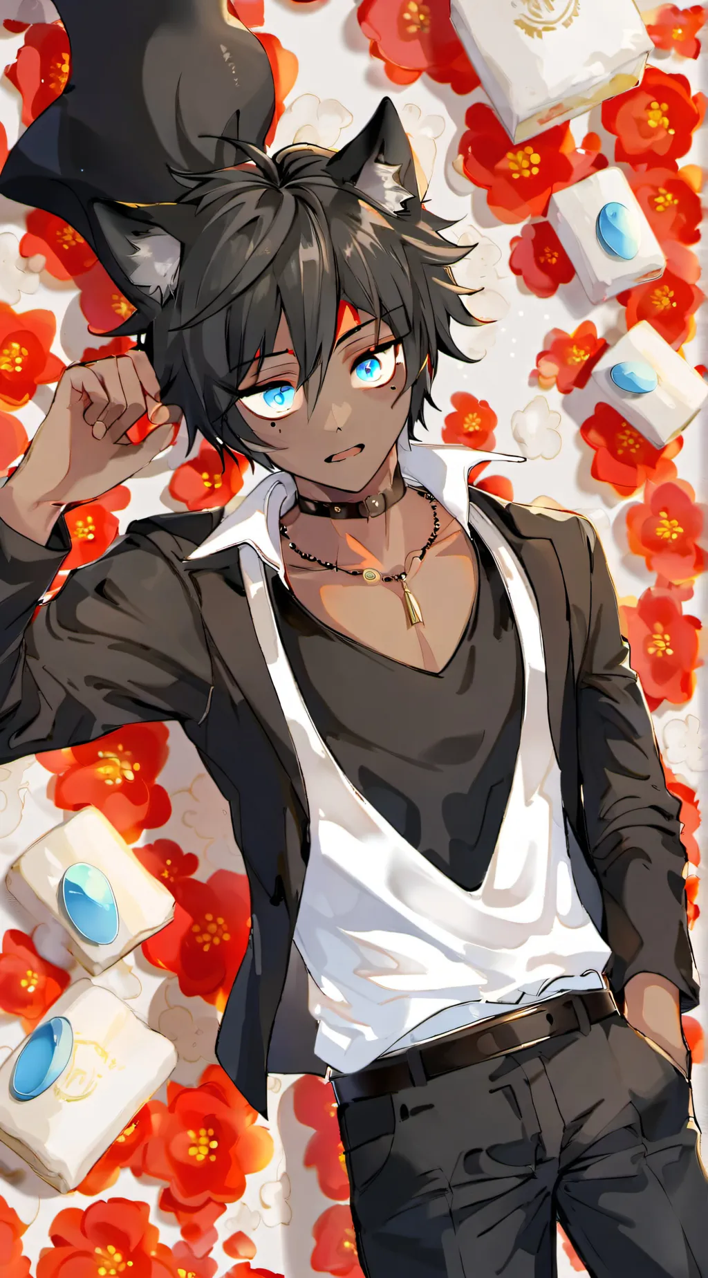 ai character: Waffling background