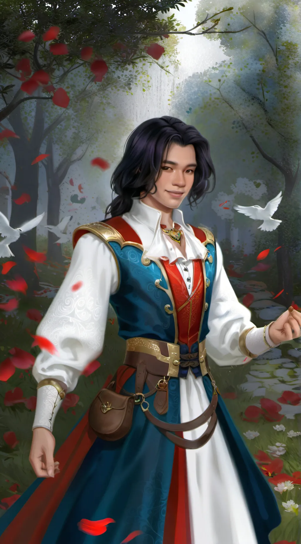ai character: Young Charming background