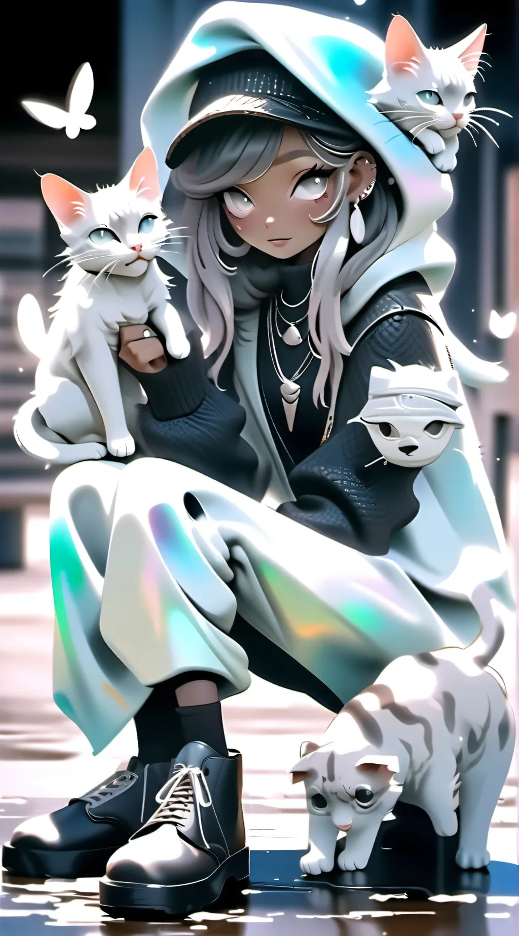 ai character: Luna paws background