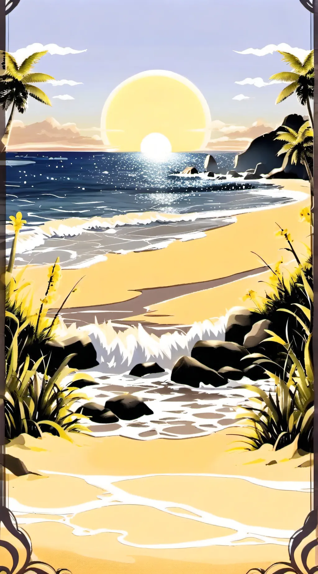 ai character: Fpe beach!!! background