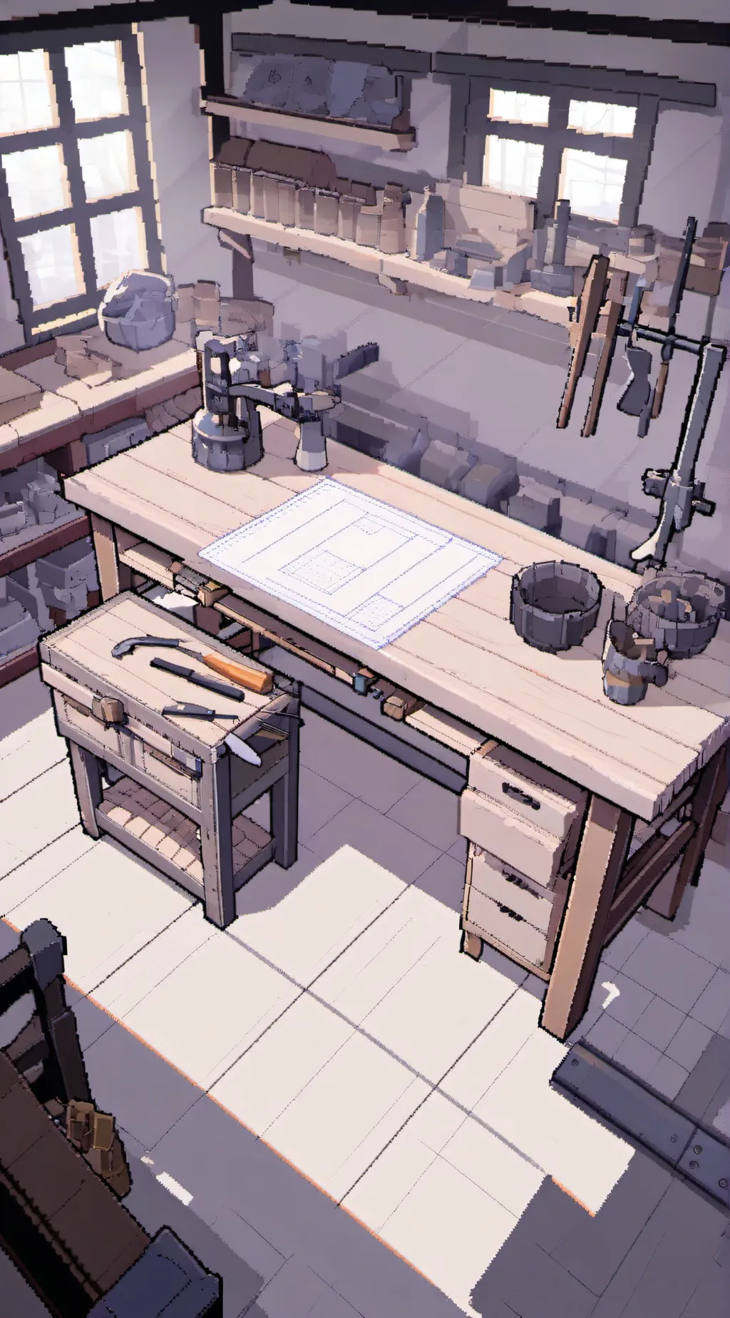 ai character: Crate with Tools background