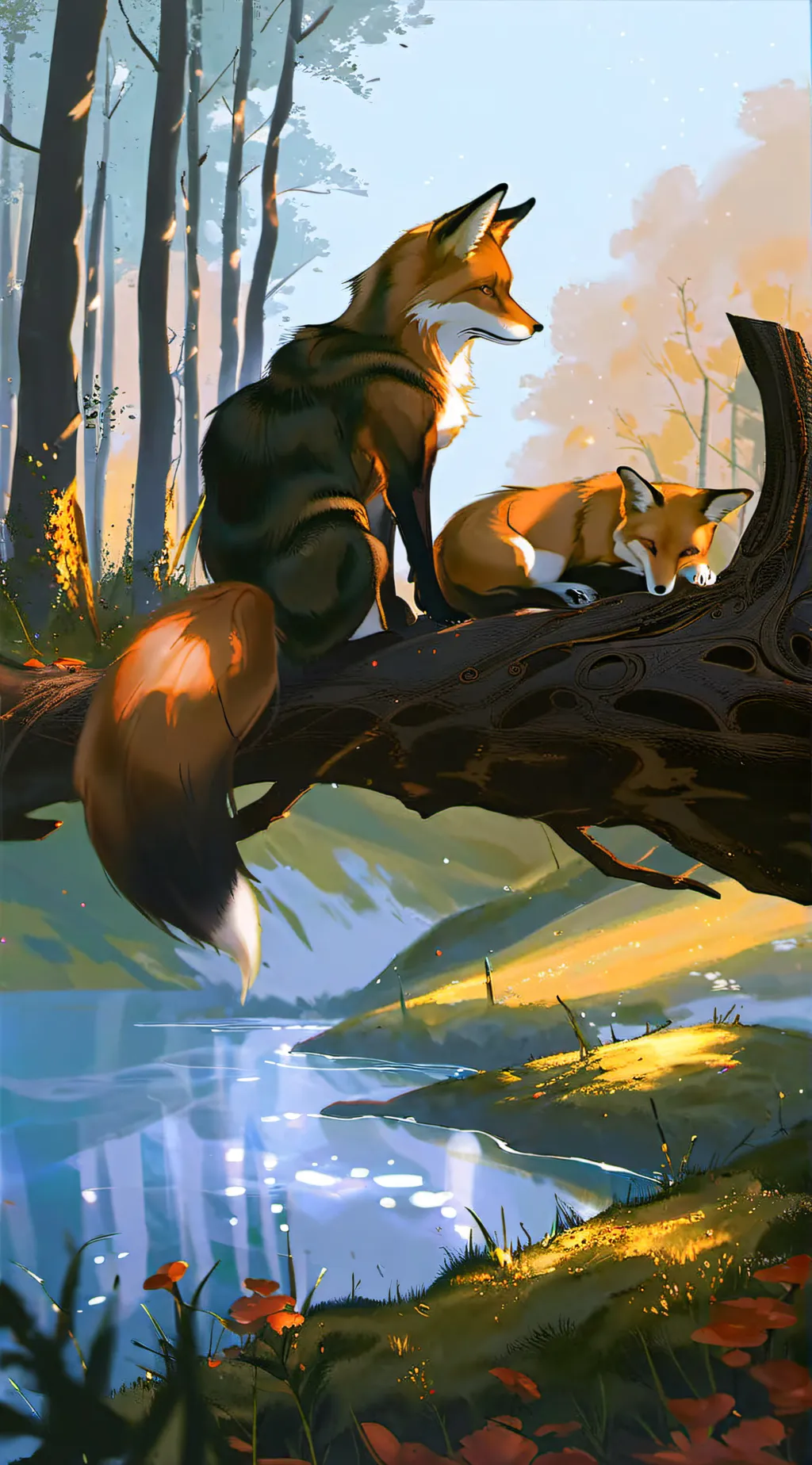 ai character: ☆▪︎Fox Family!▪︎ background