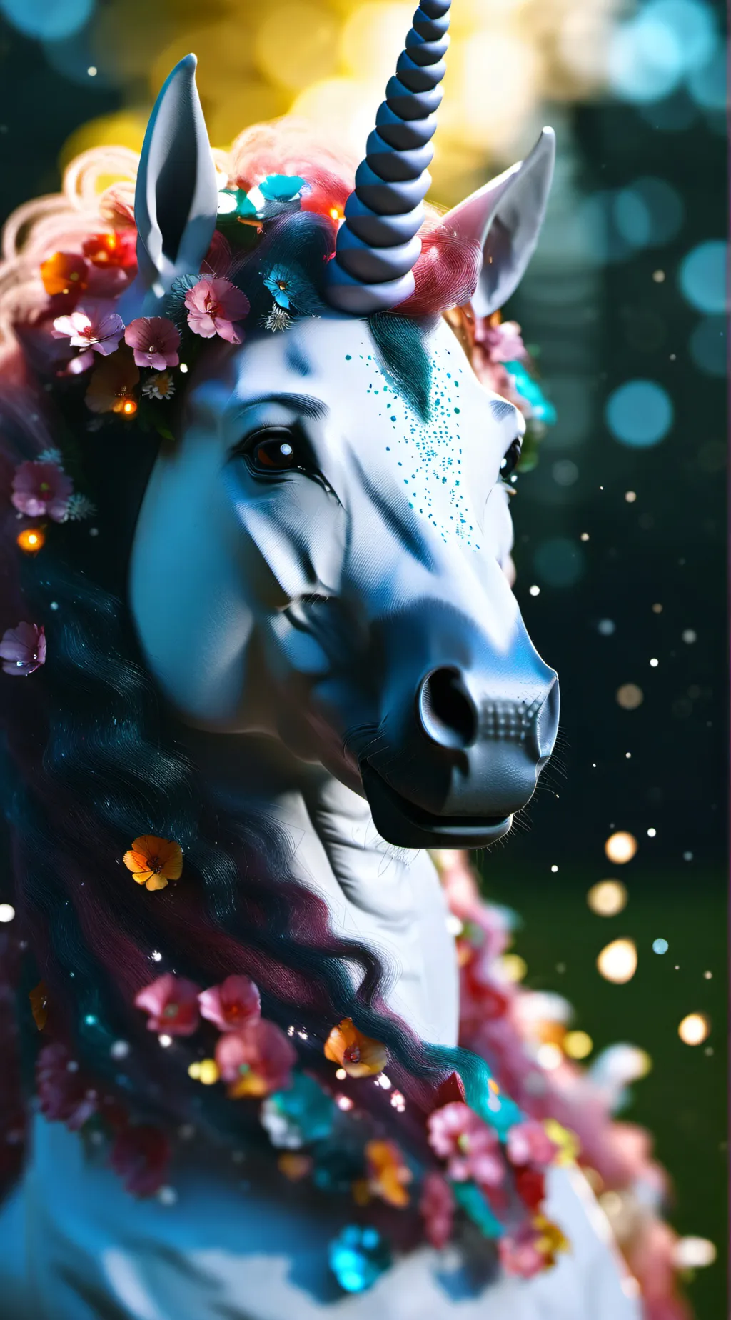 ai character: rainbow dust background