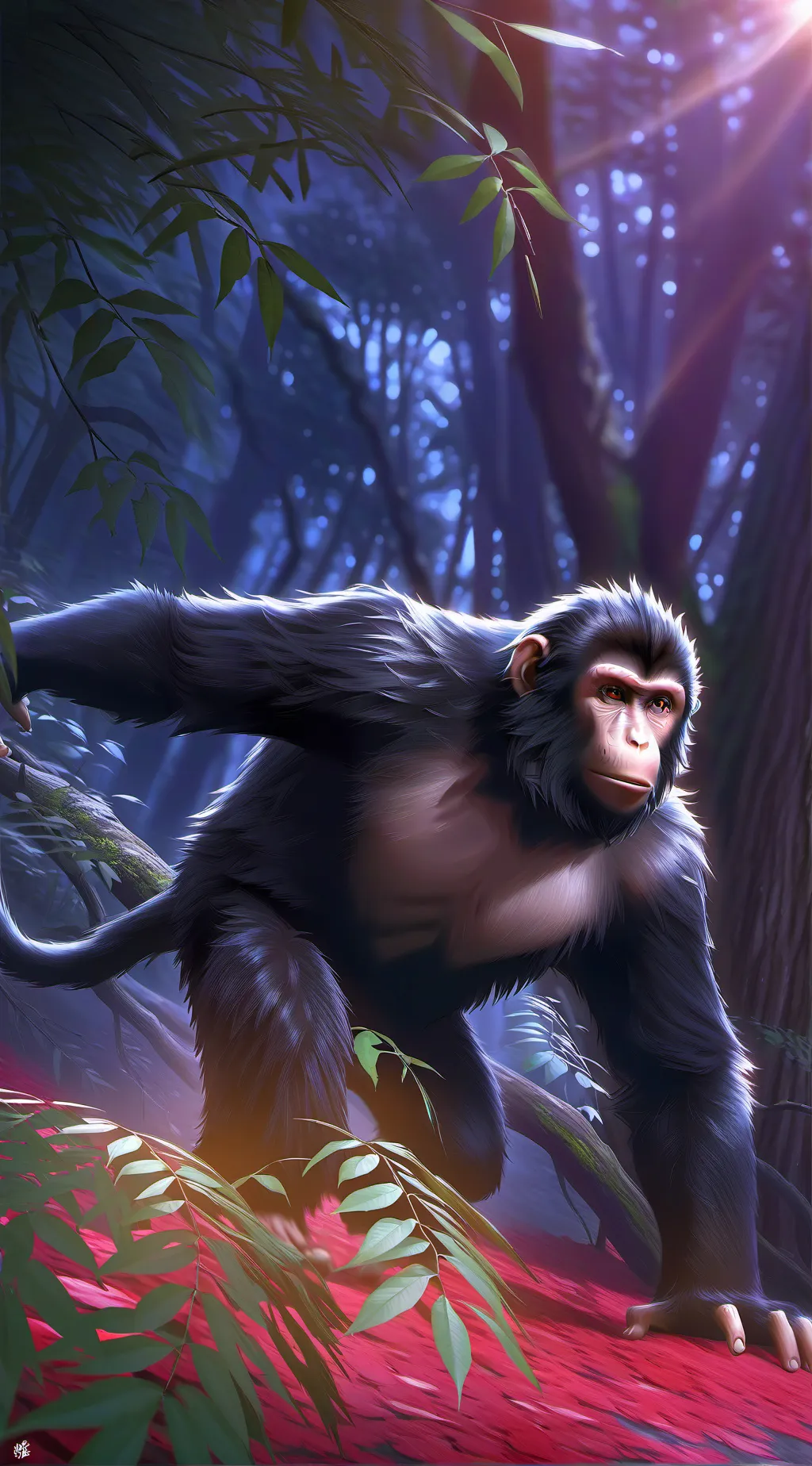 ai character: monkey background