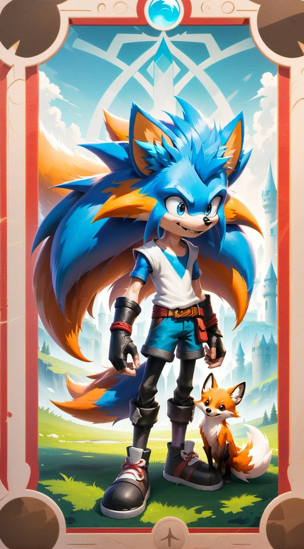 ai character: sonic.exe x tails background