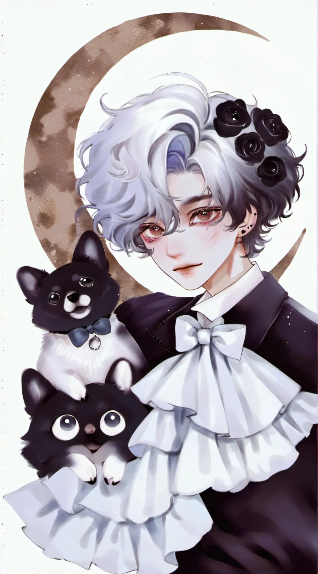 ai character: Moon background