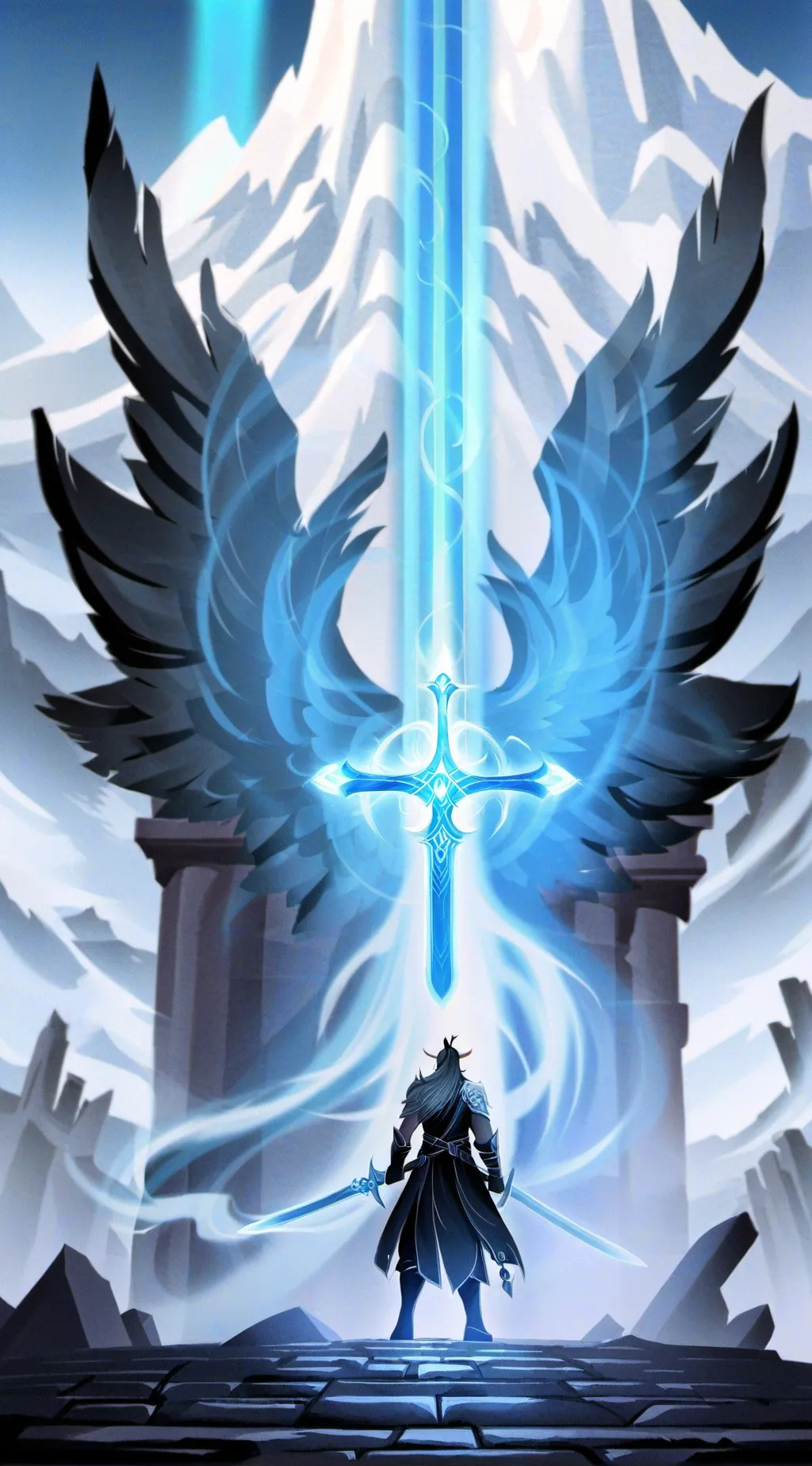 ai character: heaven background