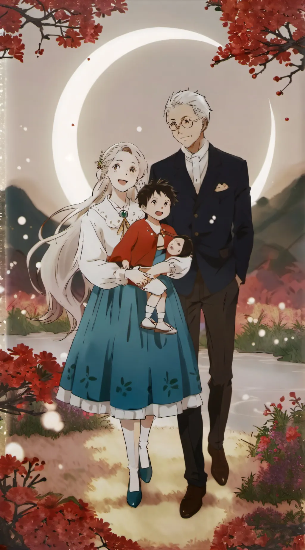 ai character: Sun and Moon show background