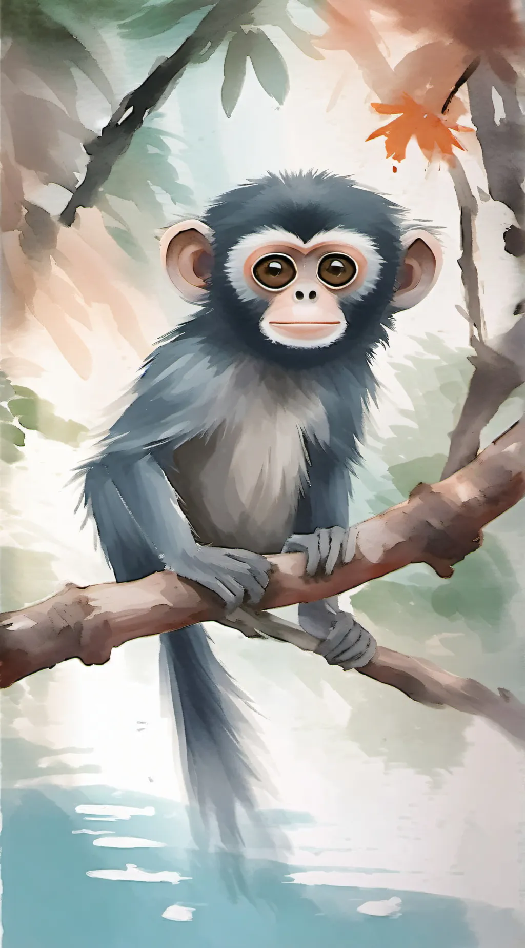 ai character: Dusky leaf monkey  background