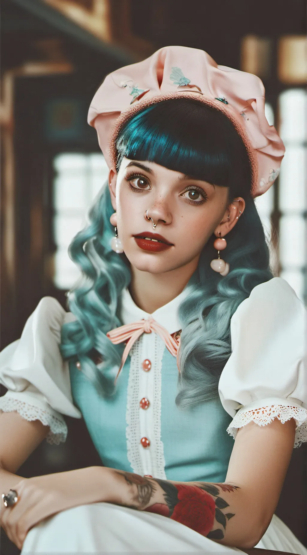 ai character: Melanie Martinez  background