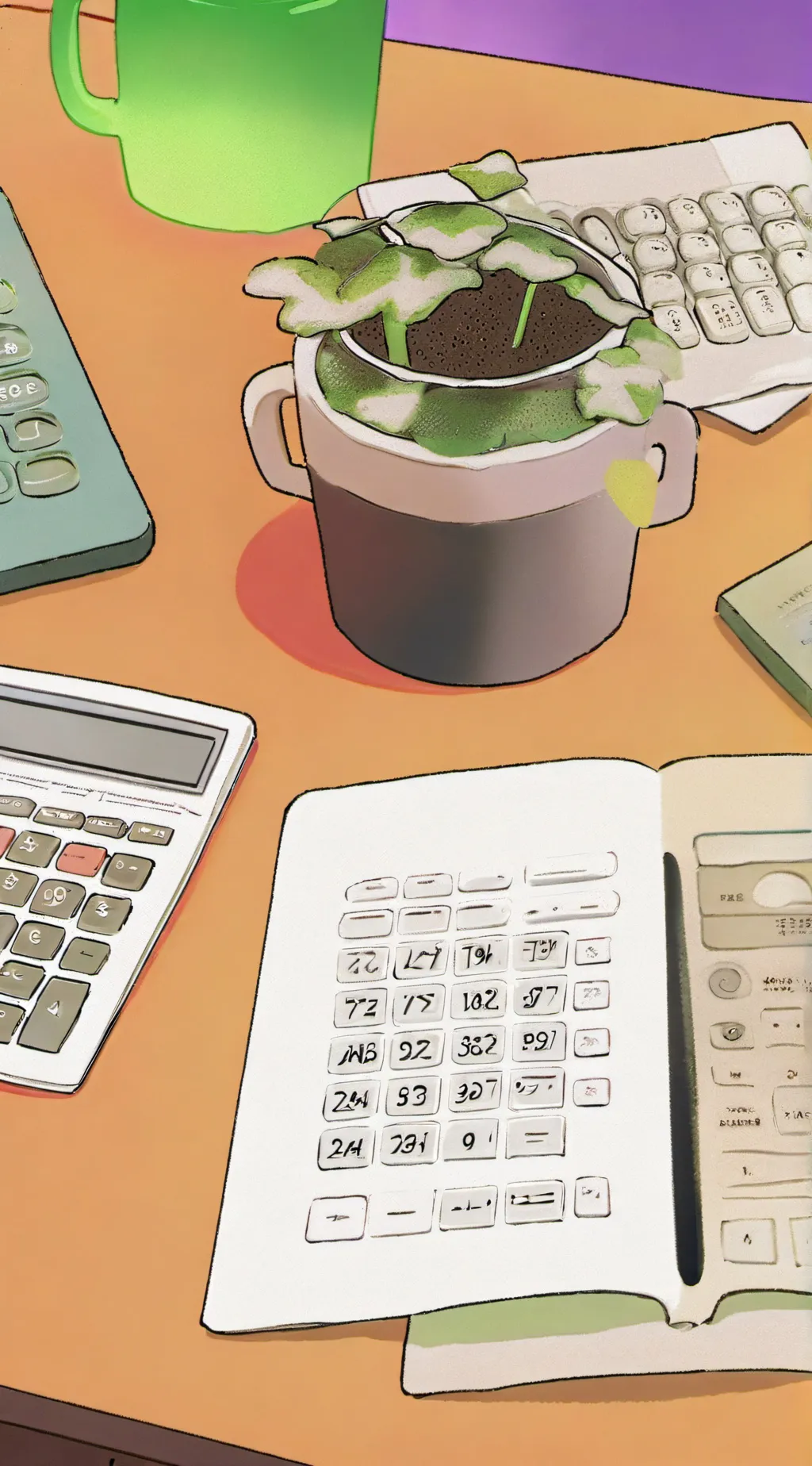 ai character: calculator background