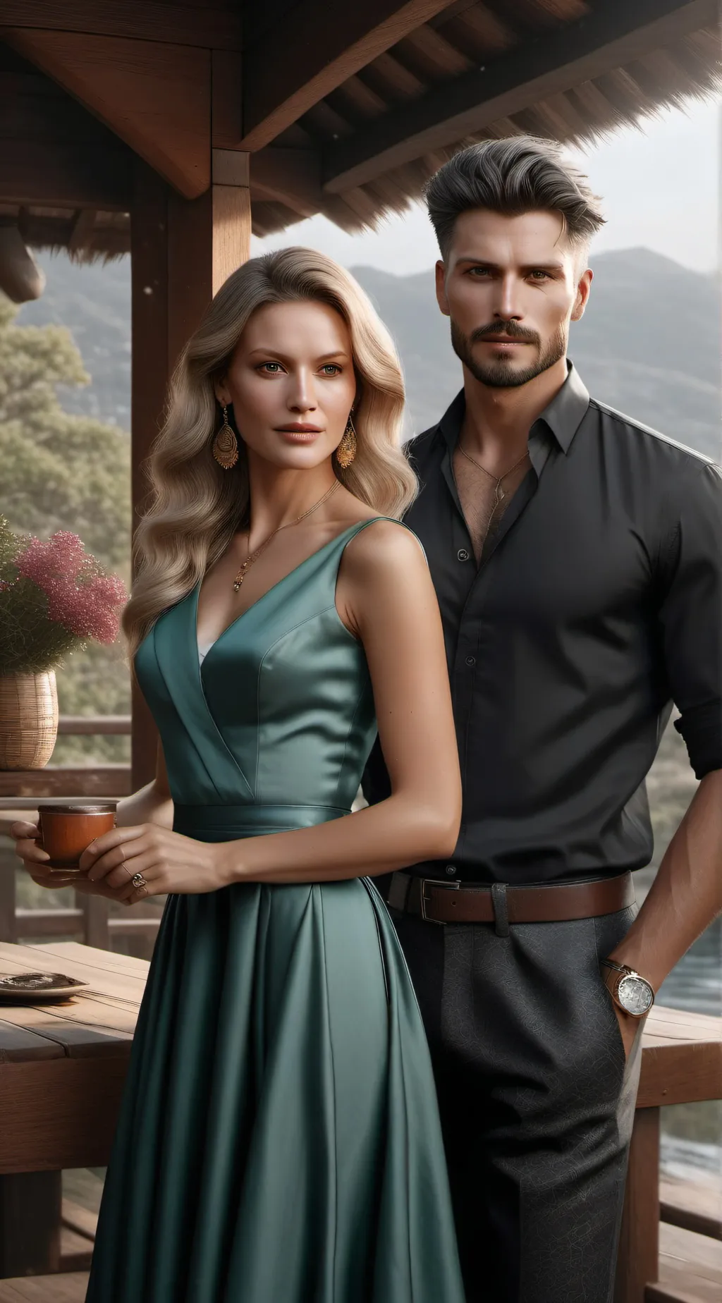 ai character: Isla and Henry  background