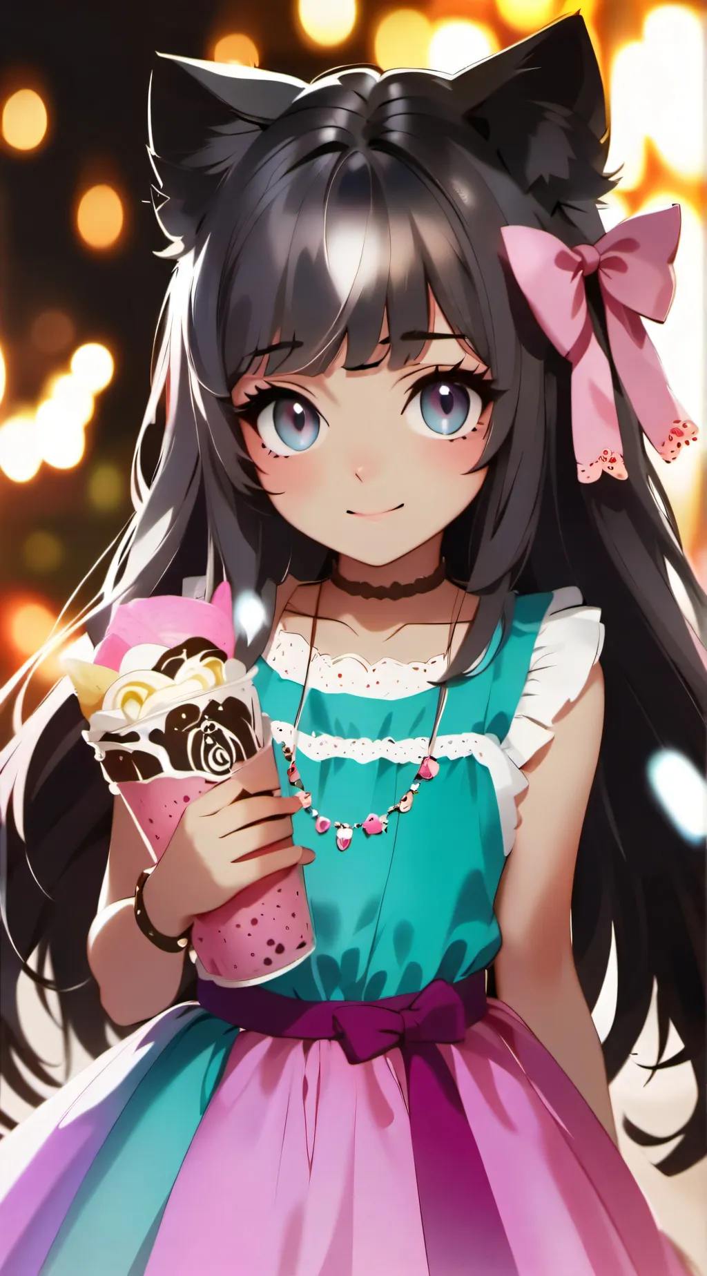 ai character: Kitten girl background