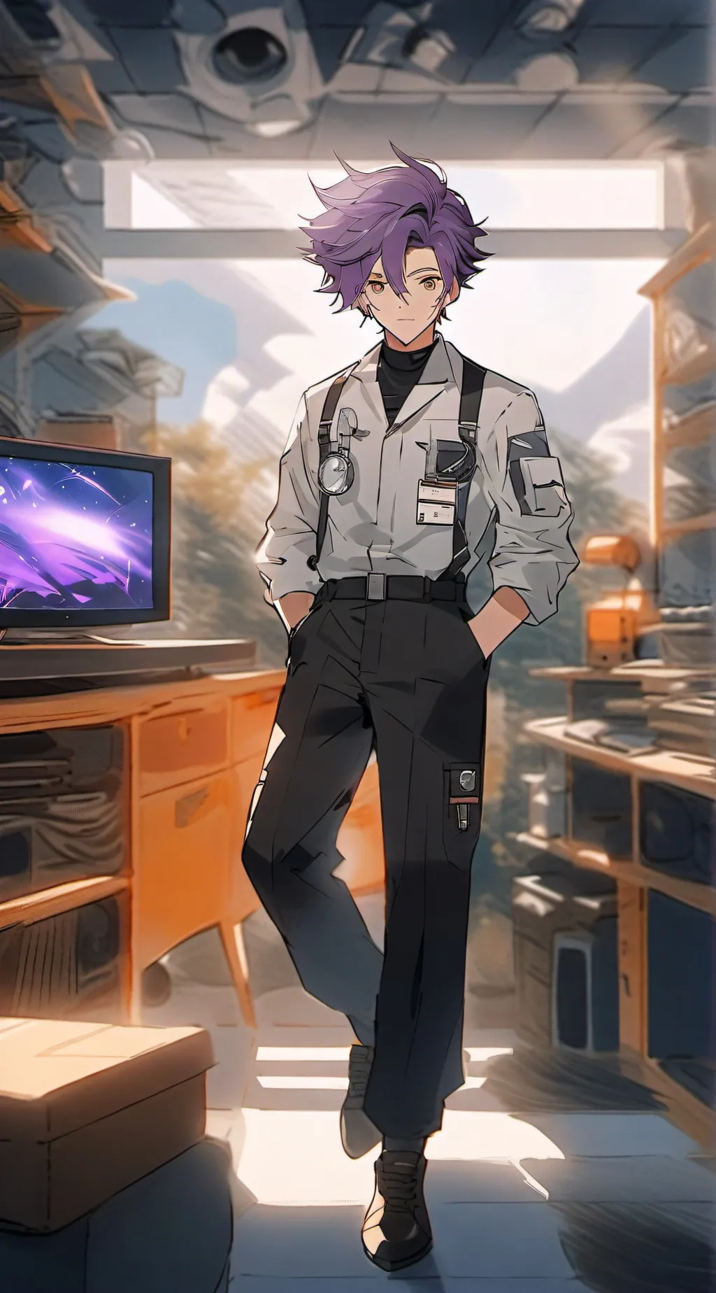 ai character: Scientist Tv man background