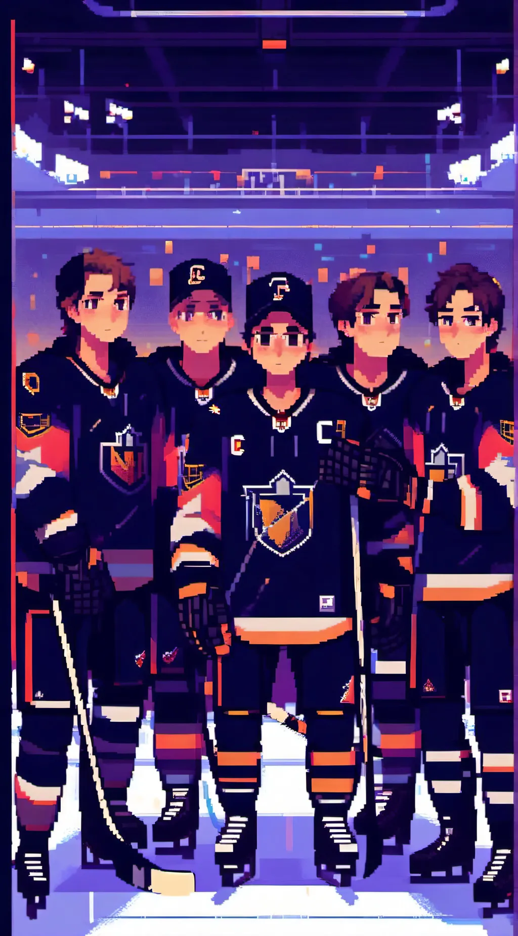 ai character: Hockey team.  background