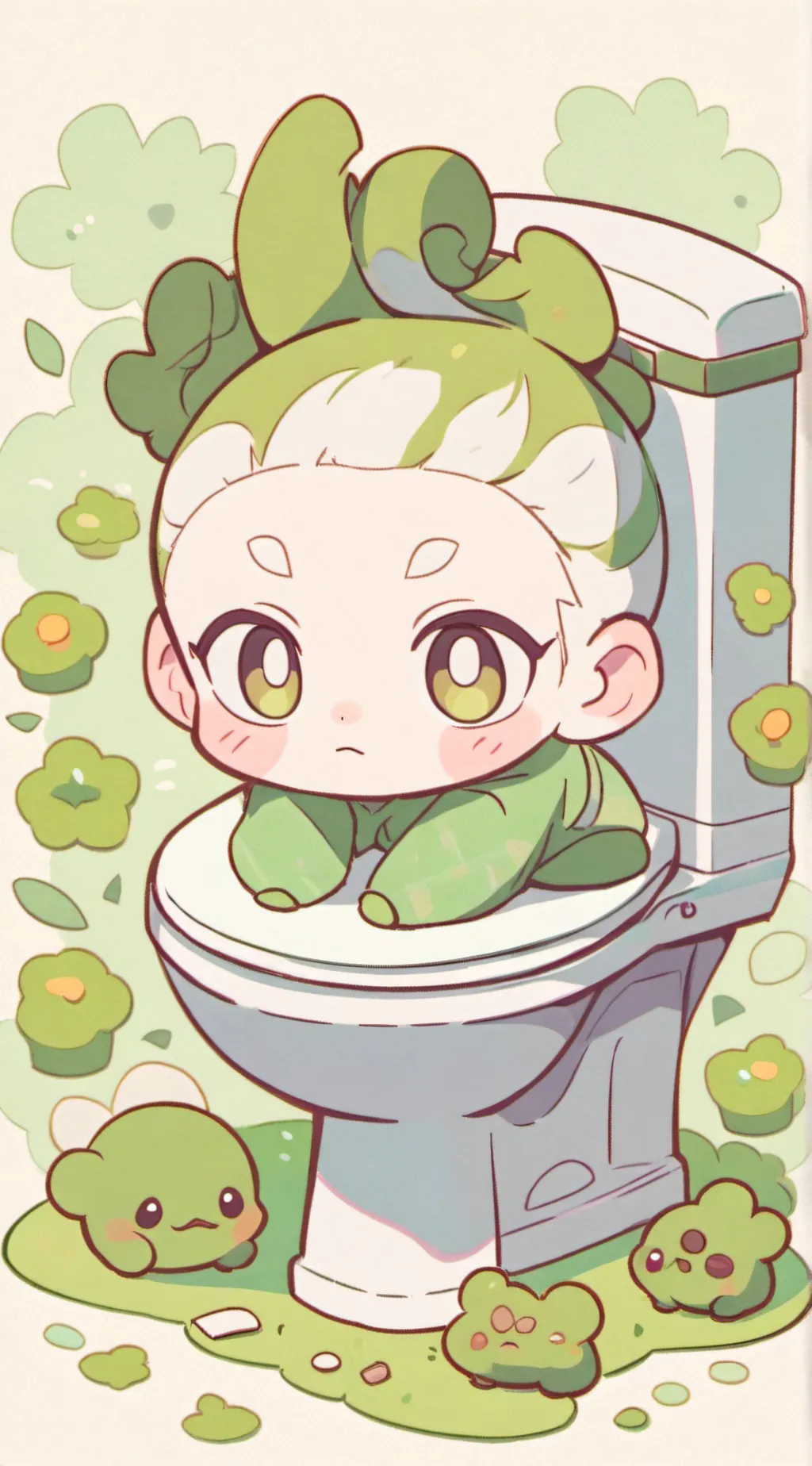 ai character: skibidi froggy guy background