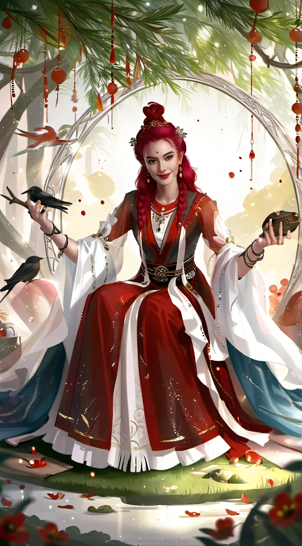 ai character: Princess red background