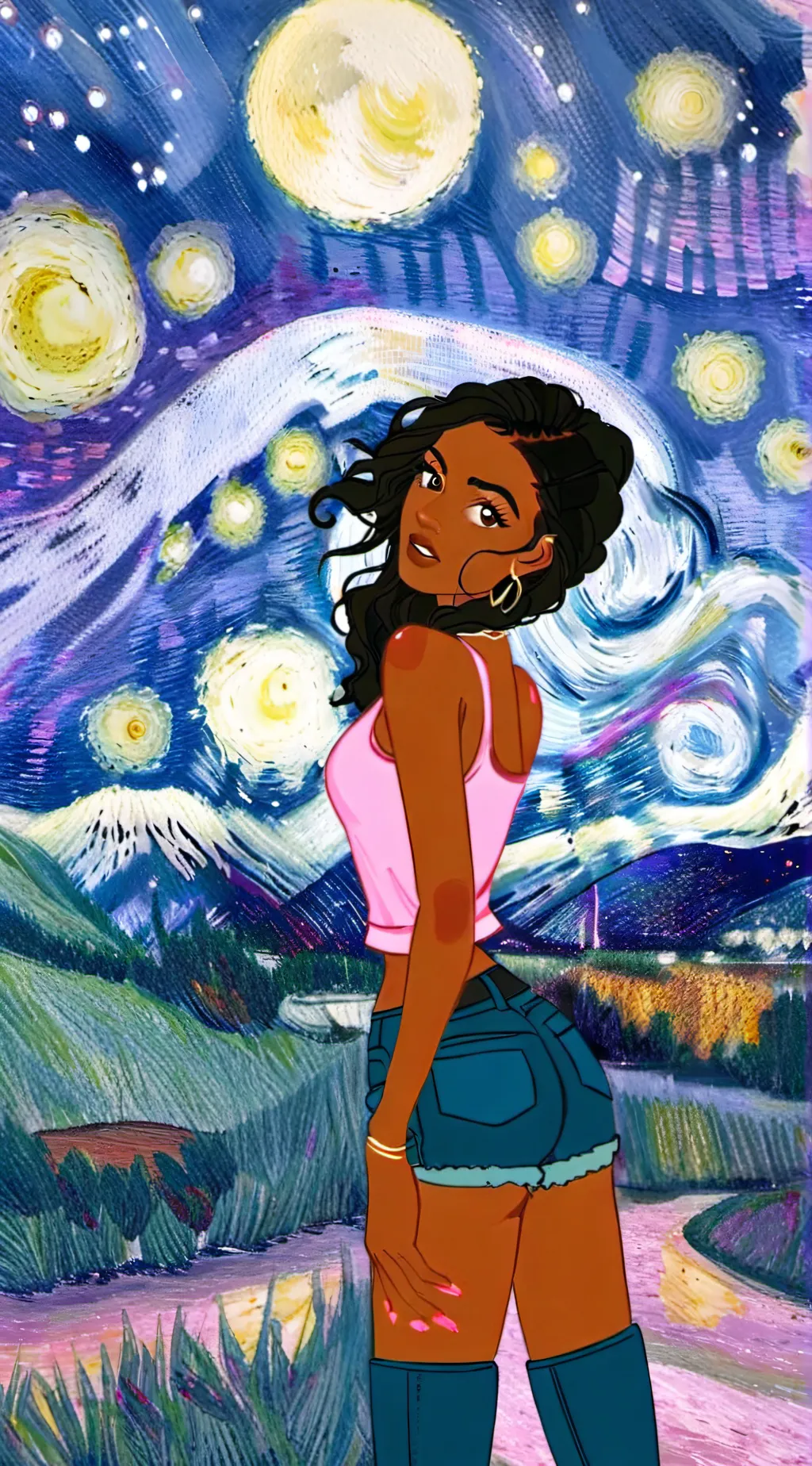 ai character: Summer  background