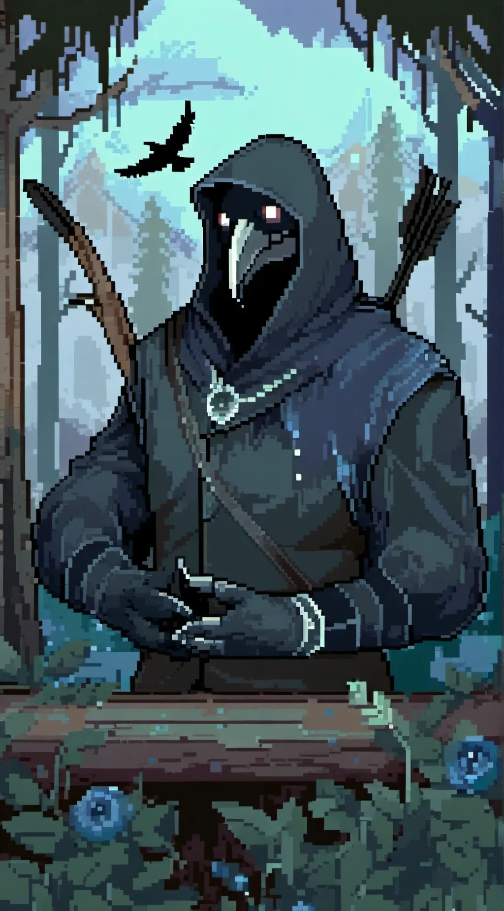 ai character: crow background