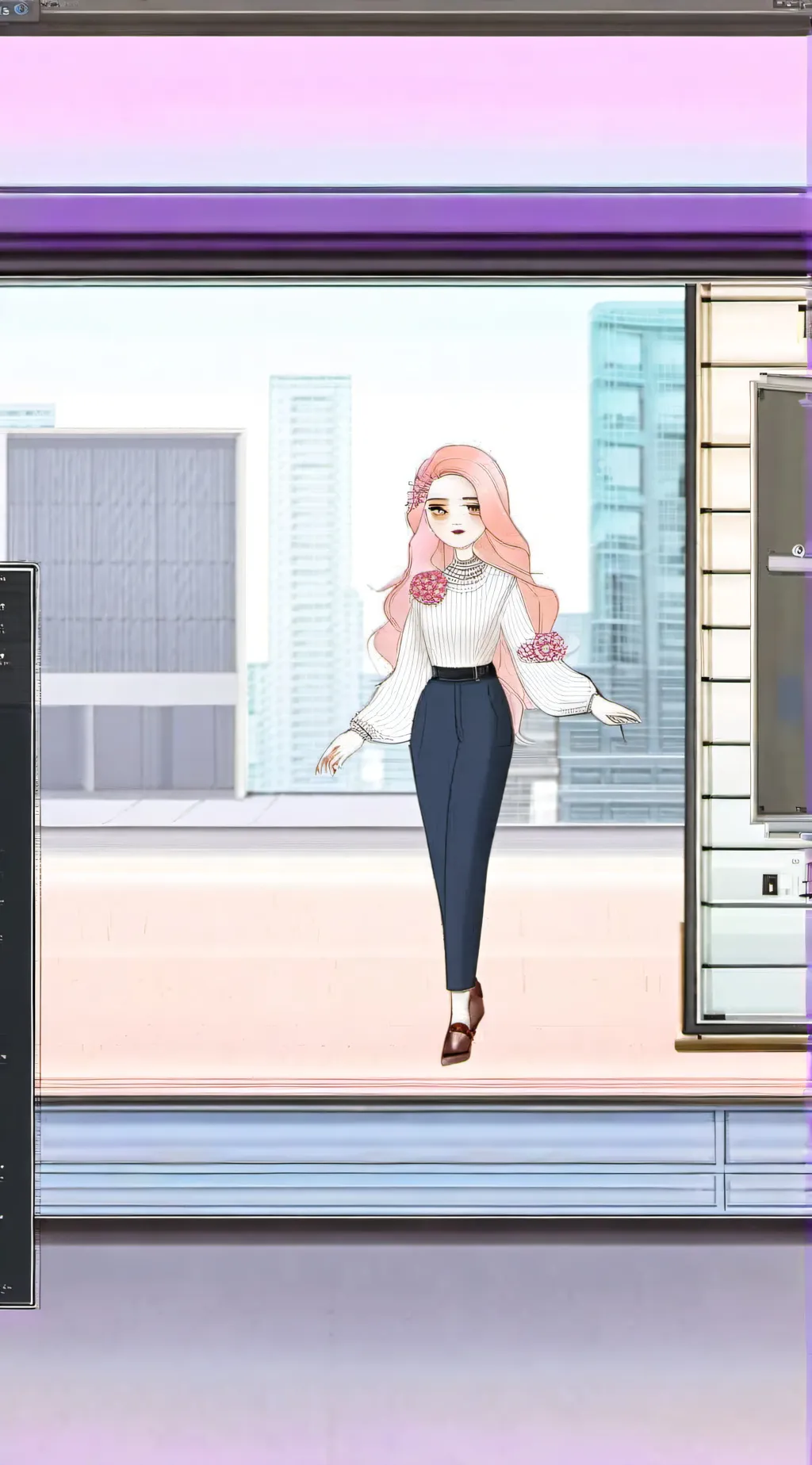 ai character: Mitsuri(Modren AU) background