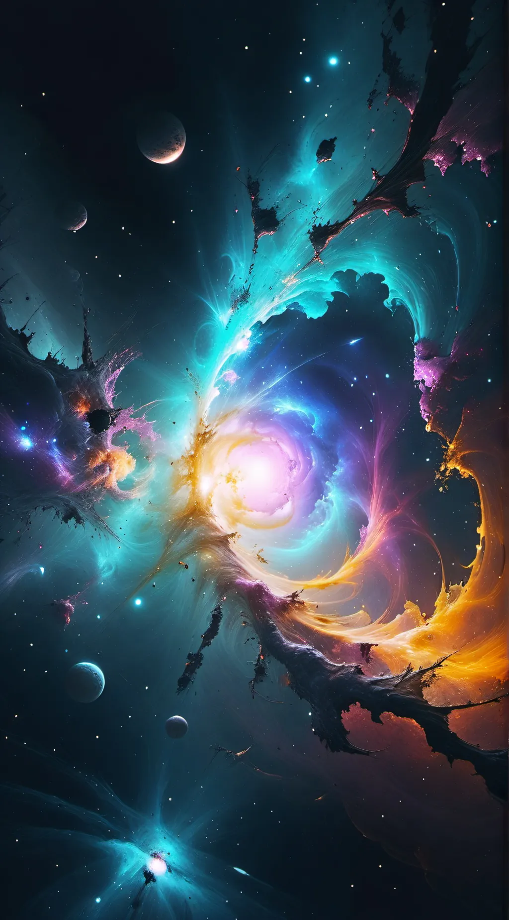 ai character: planets background