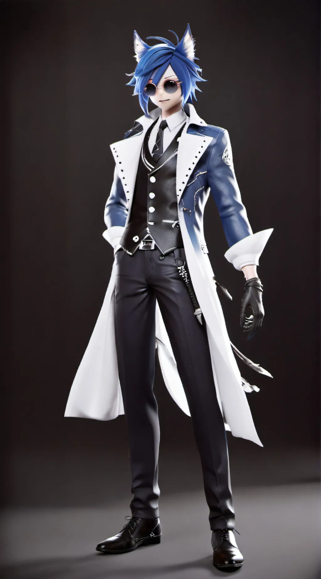 ai character: Blue sky  background