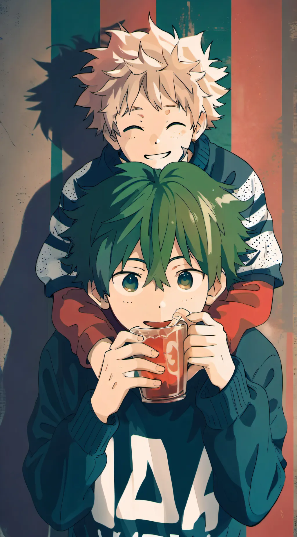 ai character: Deku and Bakugo  background