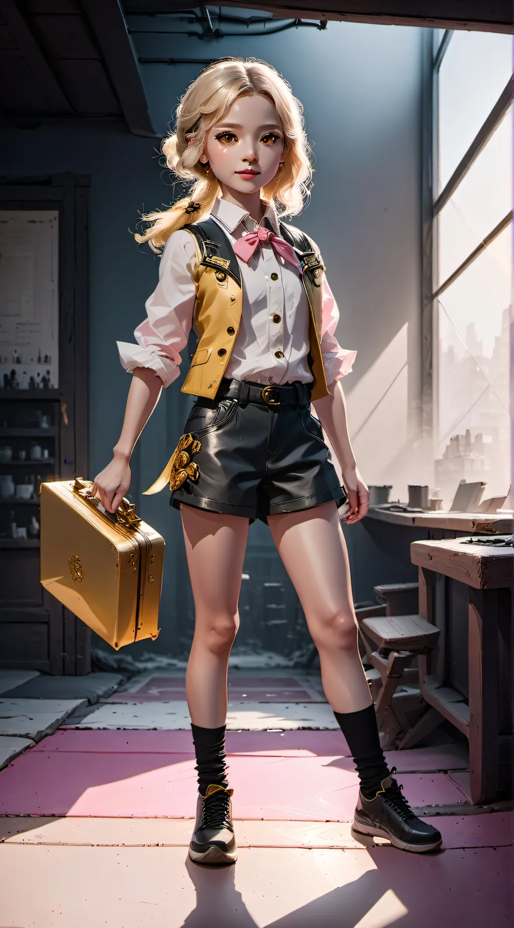 ai character: Senorita pizzeria background