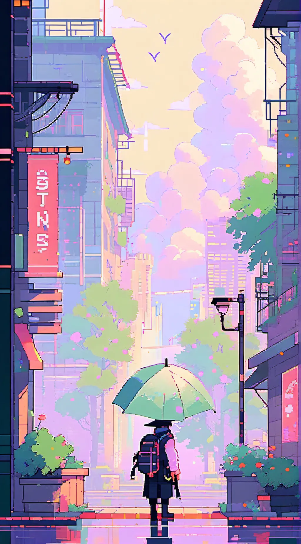 ai character: yellow x blue background