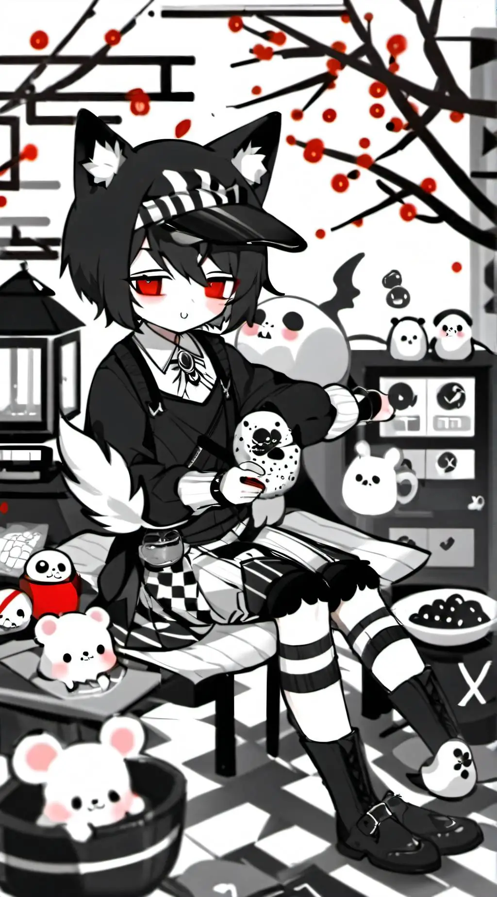 ai character: Gacha family ✌︎('ω')✌︎ background