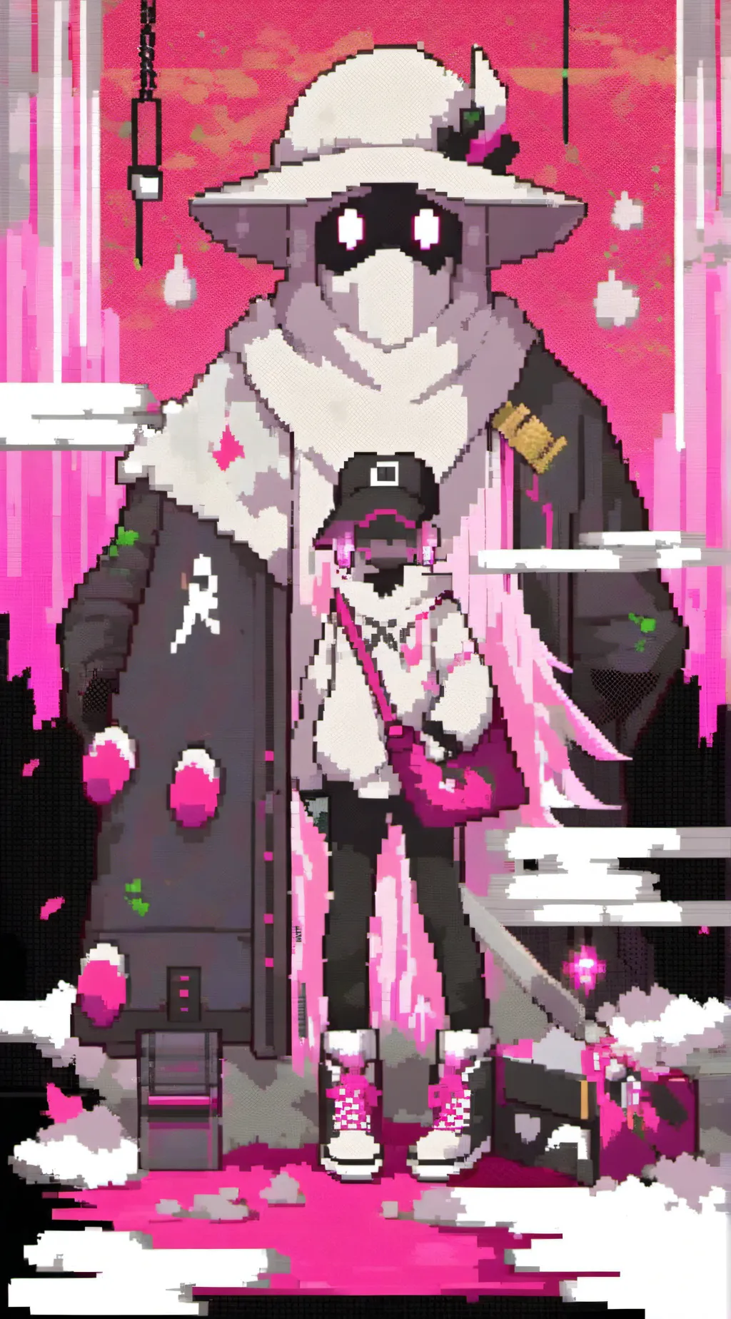 ai character: robot fire in hole background