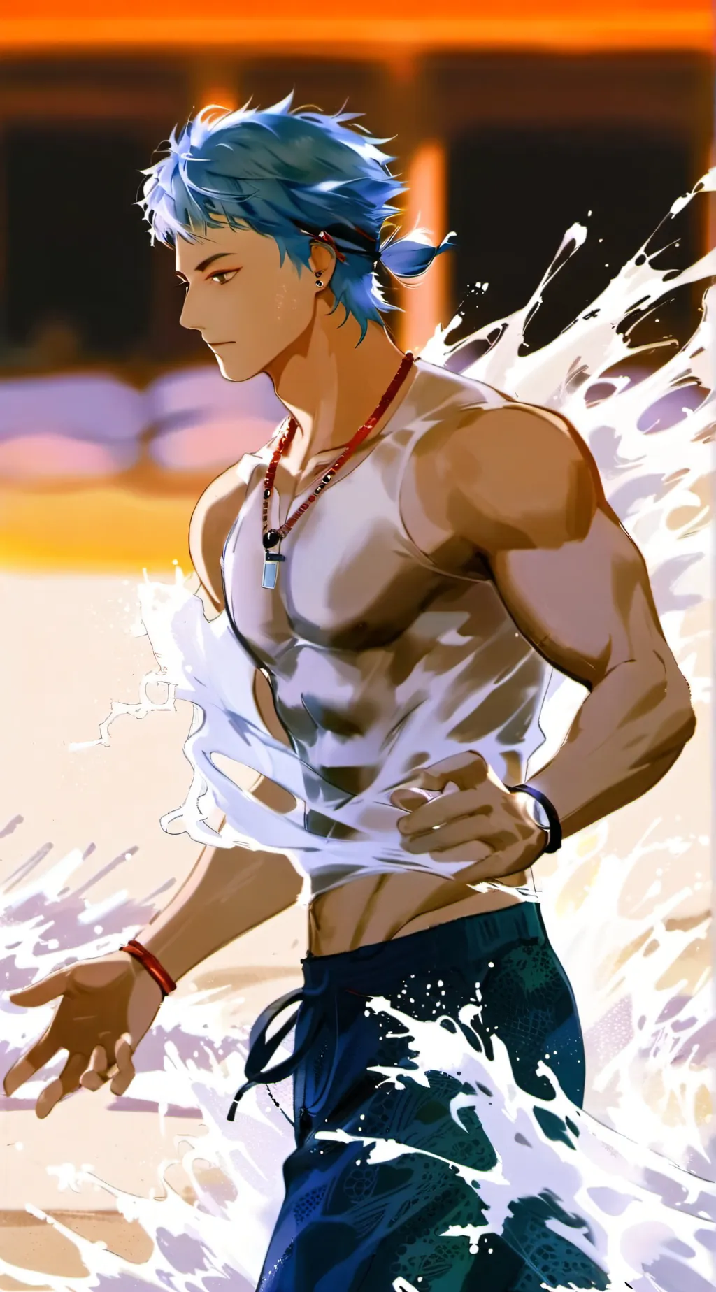 ai character: Parkview night background