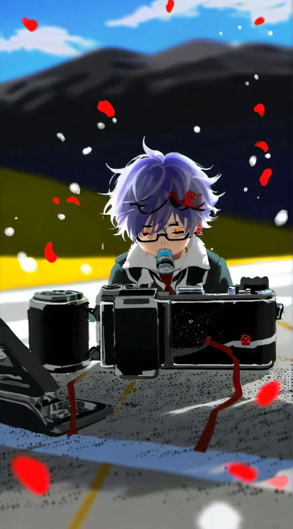 ai character: sneeze on ur mouth background