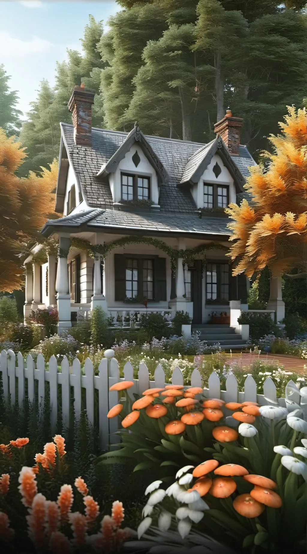 ai character: Small Cottage Home background