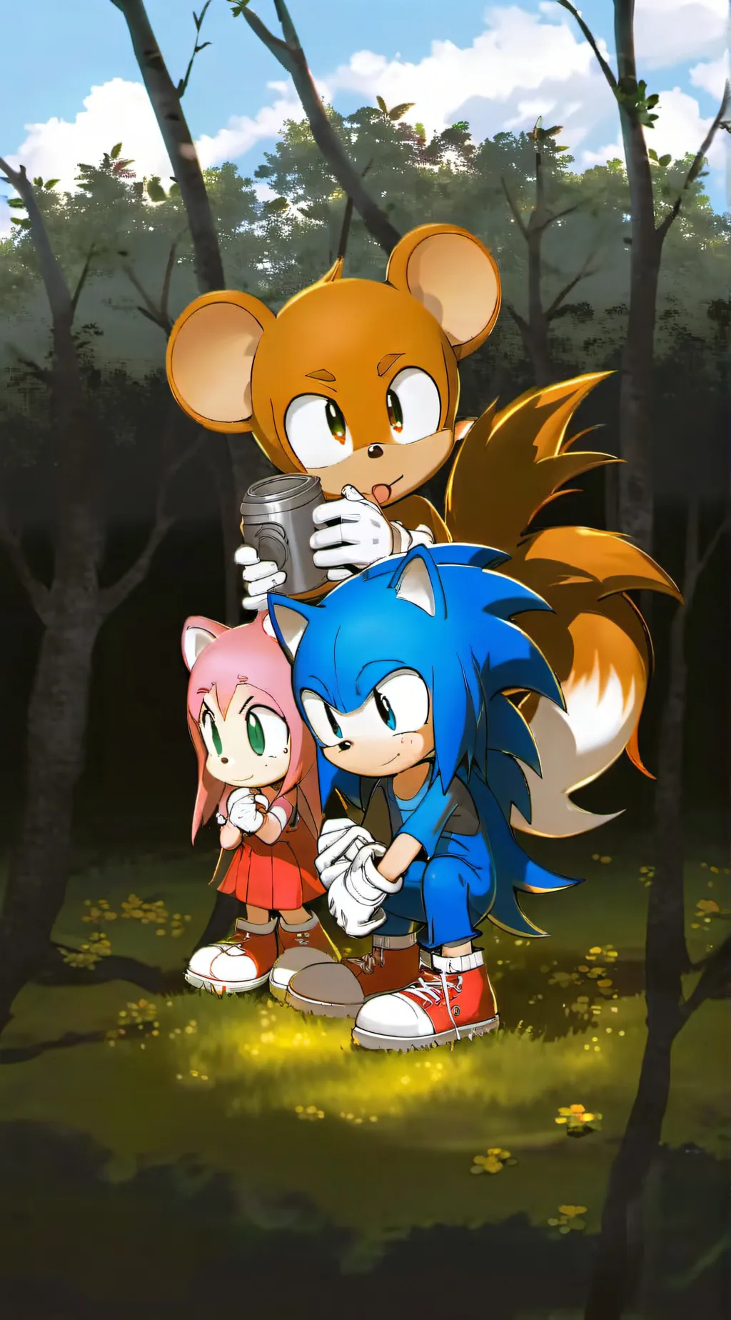 ai character: Sonic road trip background