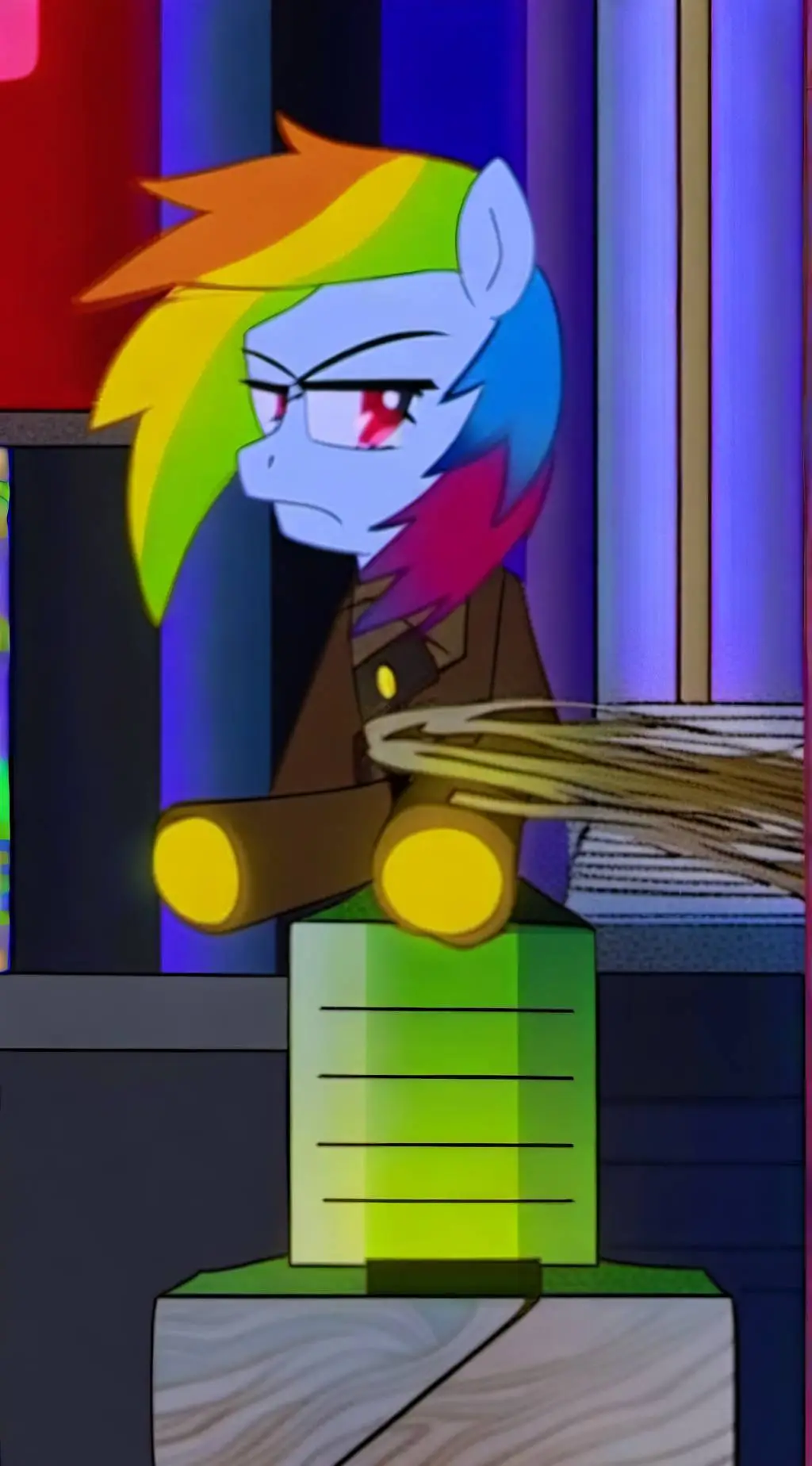 ai character: RF Rainbow Dash  background