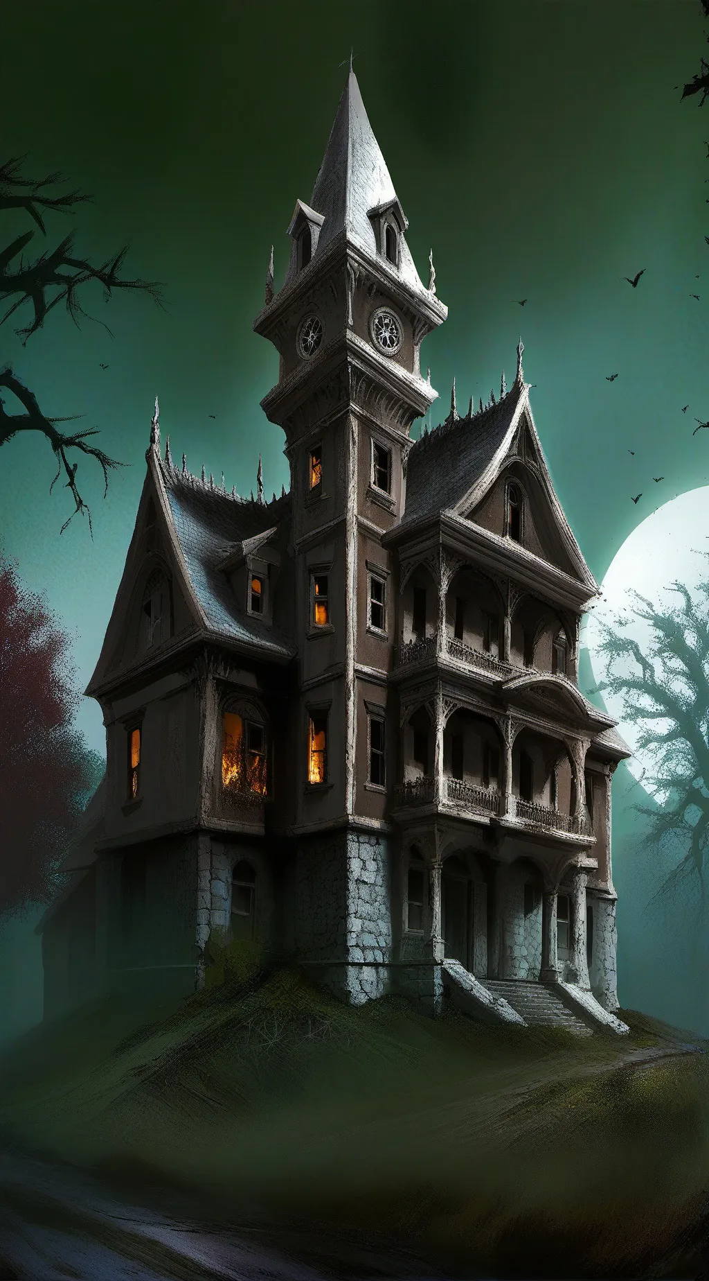 ai character: Verfluchtes Haus  background