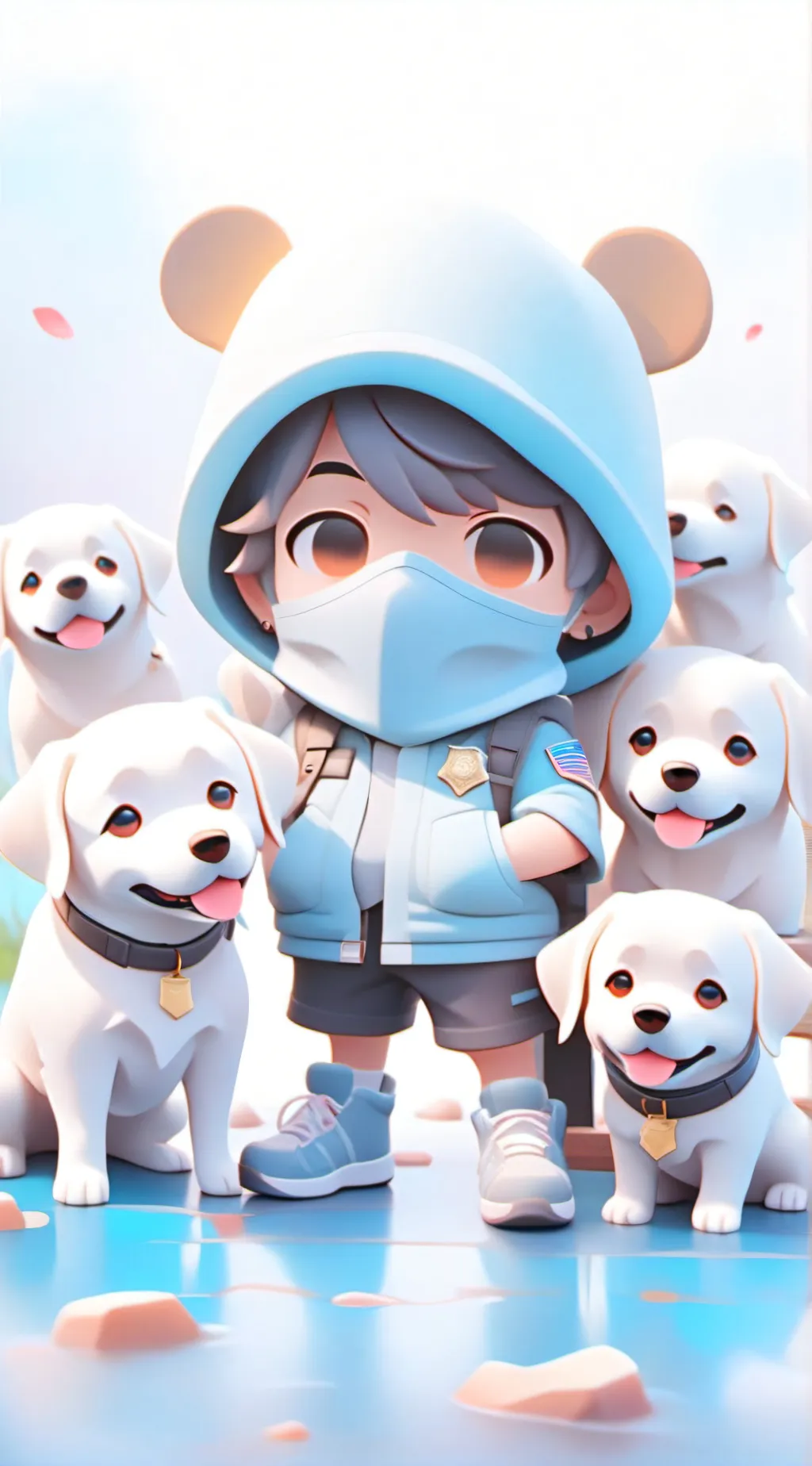ai character: sheriff Labrador  background
