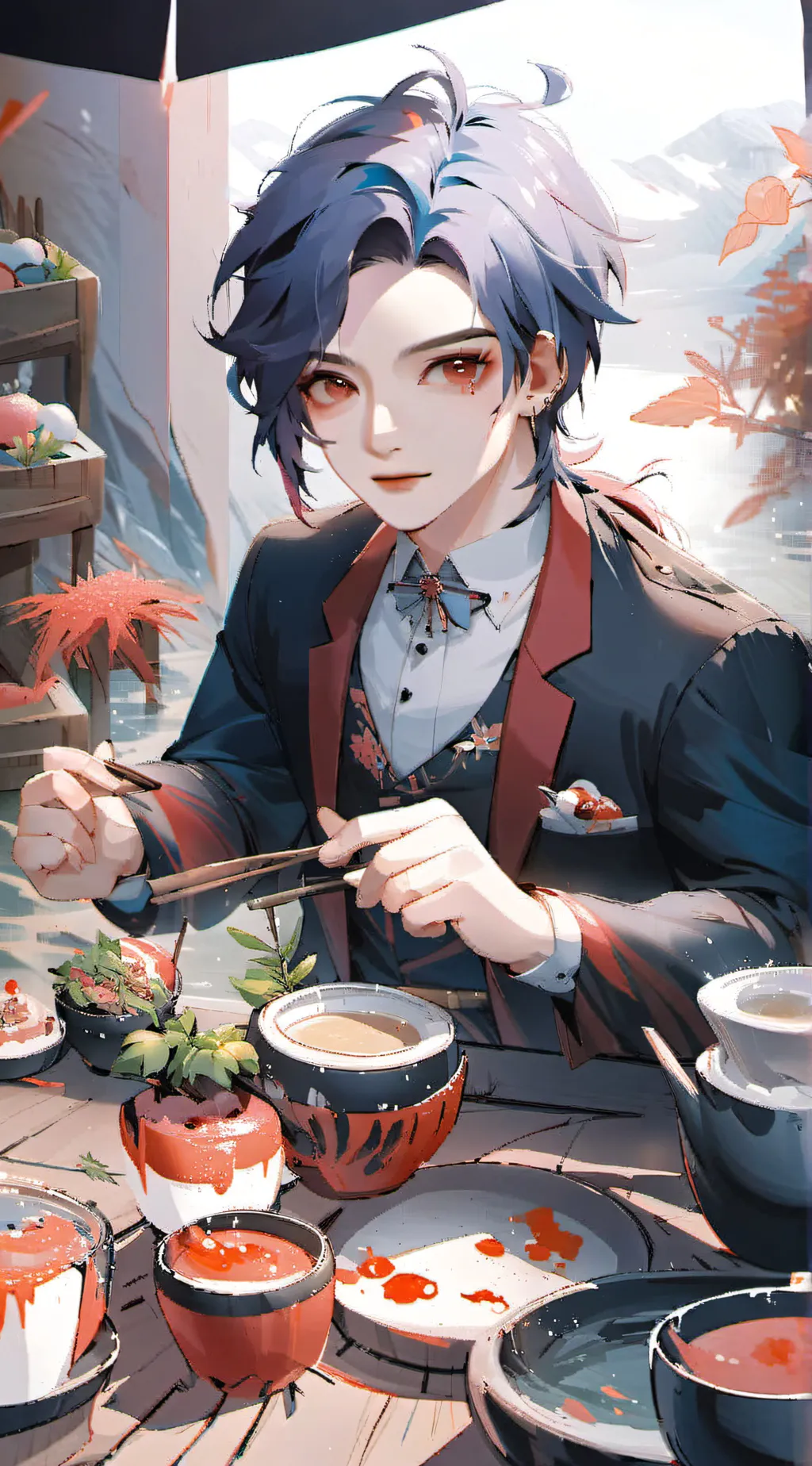 ai character: 🖤🤍Alexander🤍 background