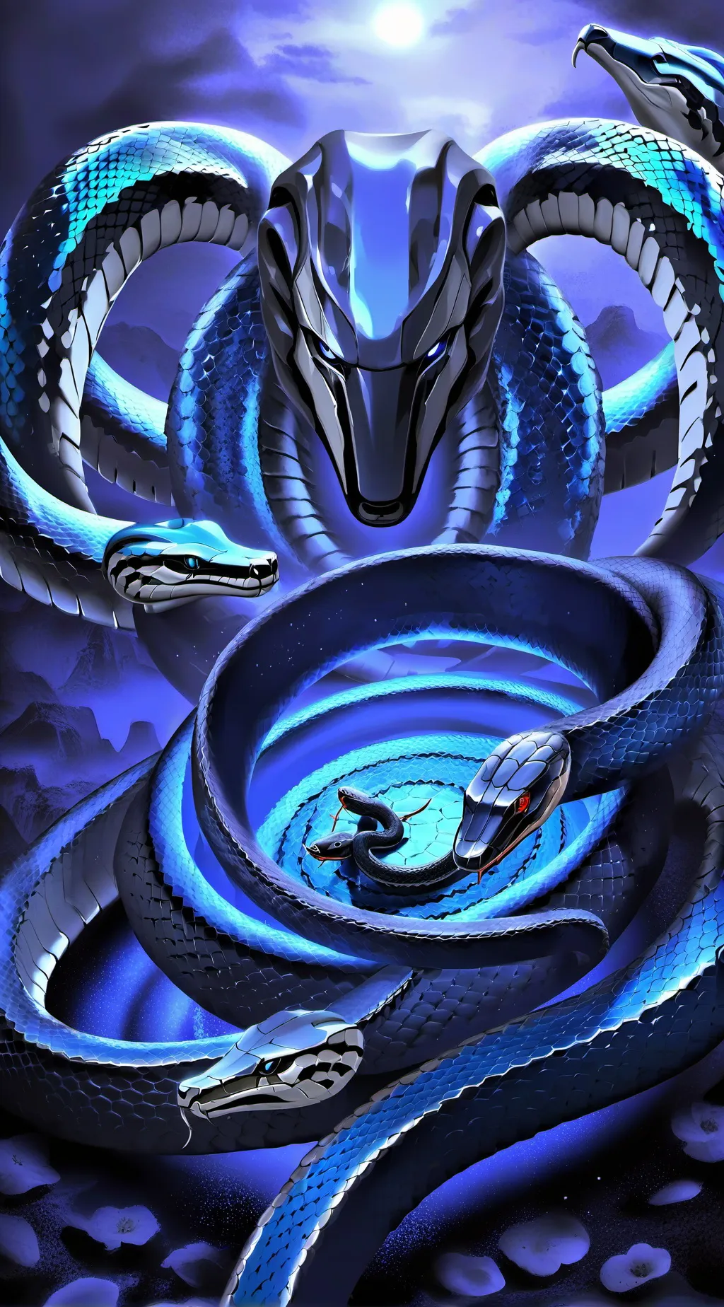 ai character: baby snakess background