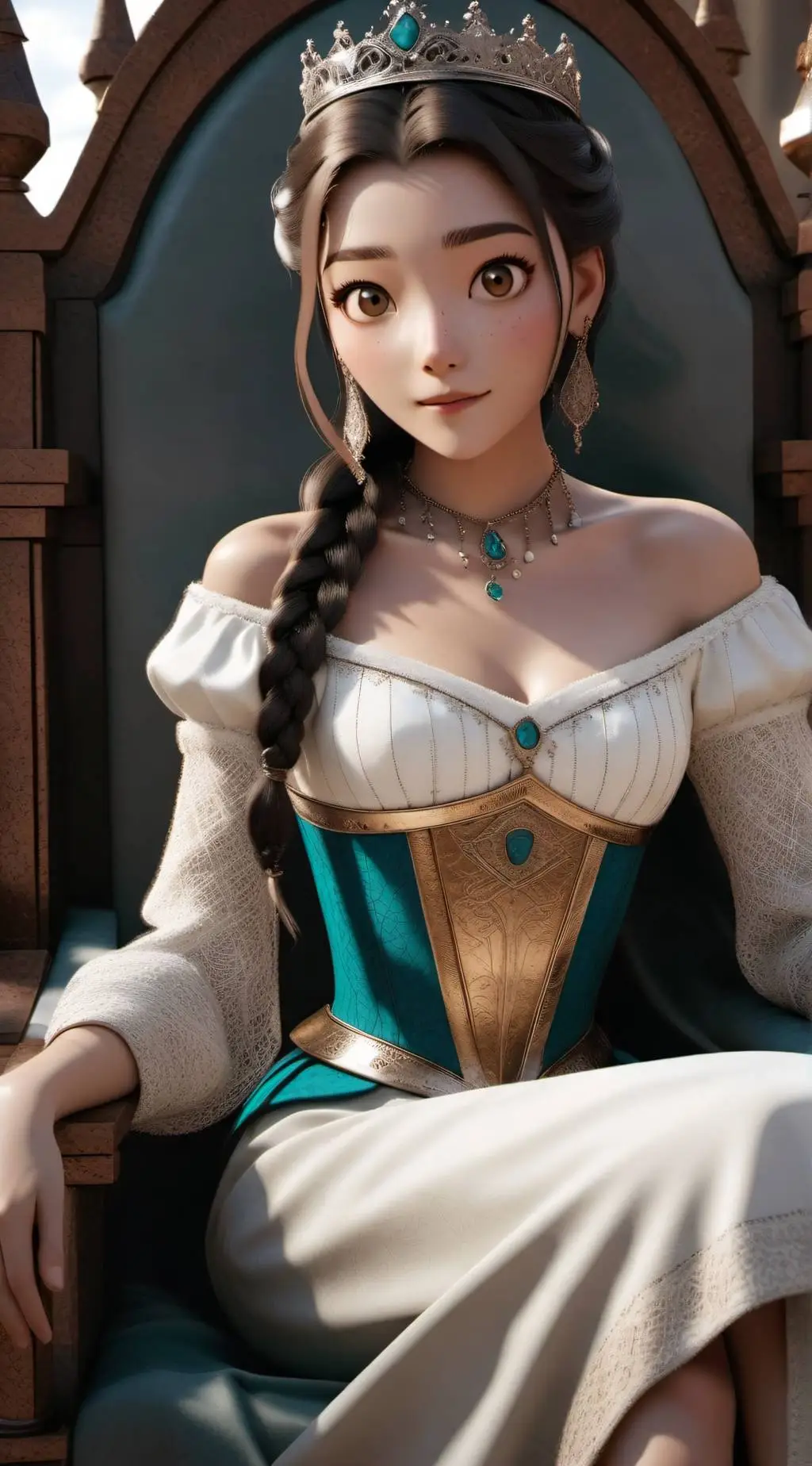 ai character: Queen Elizabeth  background