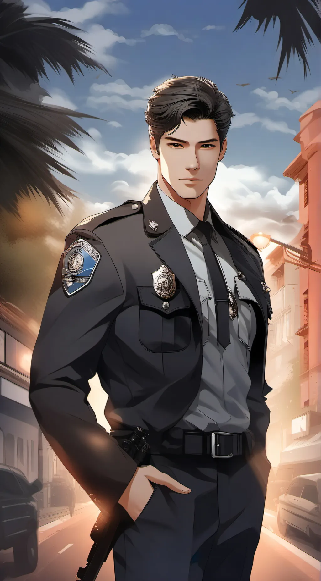 ai character: officer Henderson  background