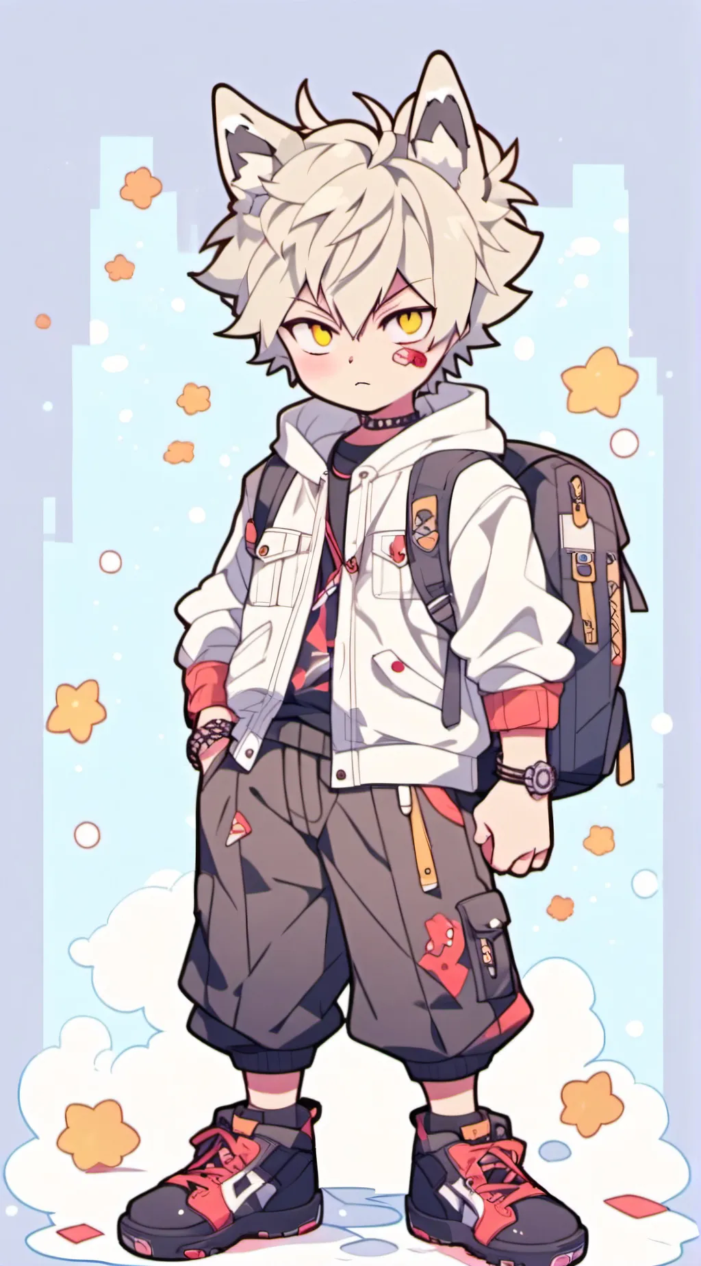 ai character: werewolf bakugo background
